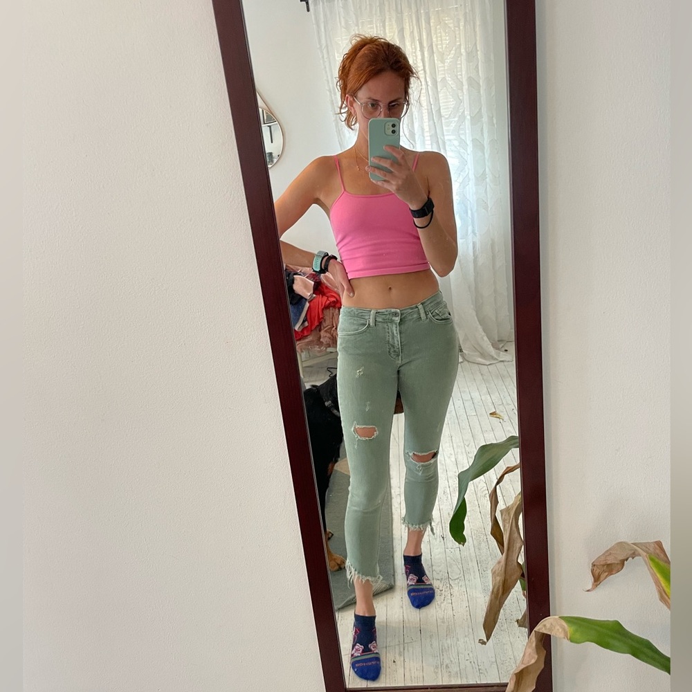 Green Free People Jeans